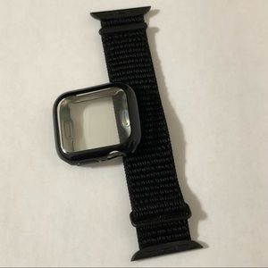 Apple Watch Velcro Band with protective Bumper, Black, 42/44mm